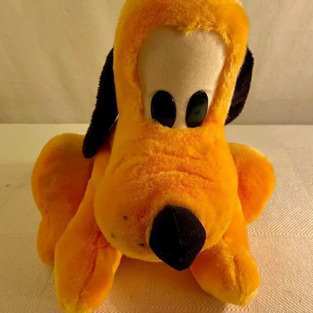 VINTAGE Large Pluto Stuffed Animal Plush Sitting Dog Disneyland Walt DisneyWorld